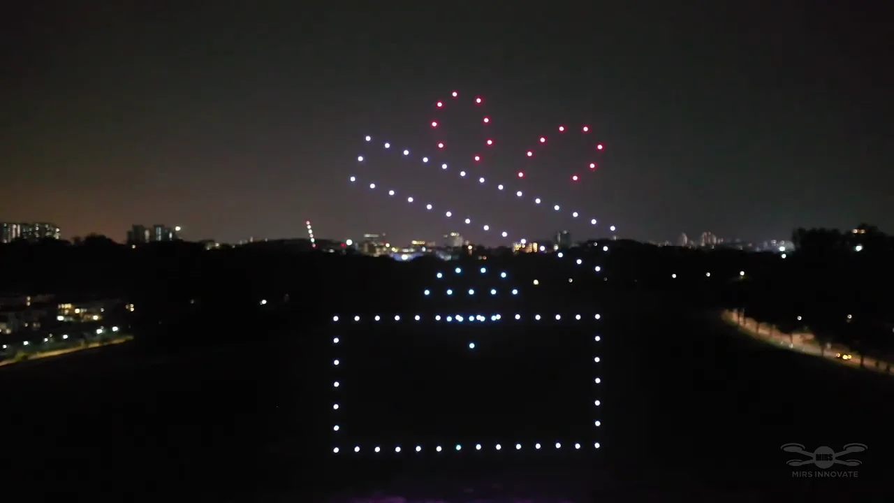 Old Holland Field Wedding Proposal Rehearsal drone show Singapore - Wedding Proposal Rehearsal Old Holland Field Gift Box Formation