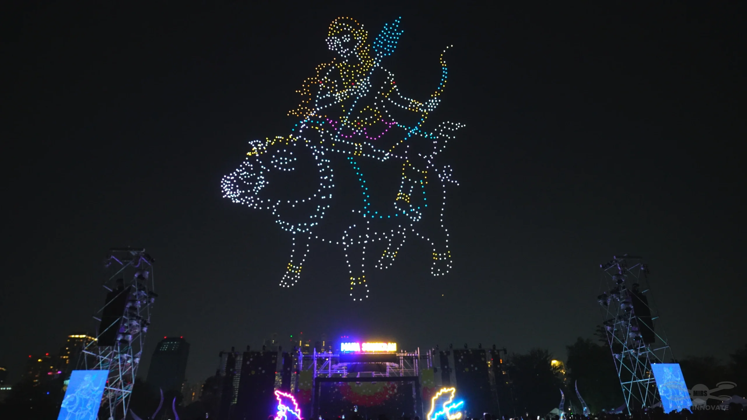 Decorated fish drone formation for a Thailand Songkran celebration