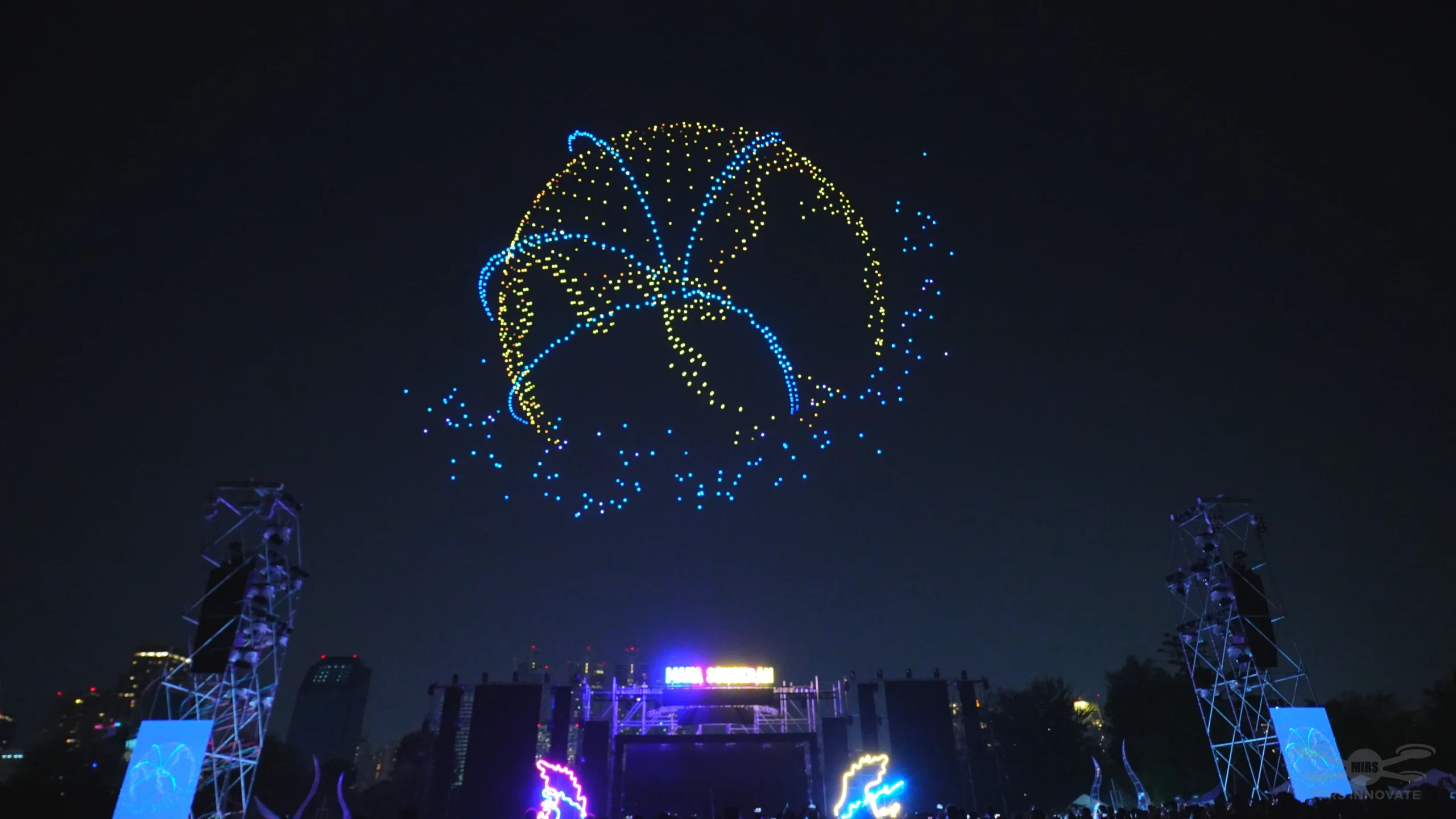 Water gun and splash drone formation for Thailand Songkran