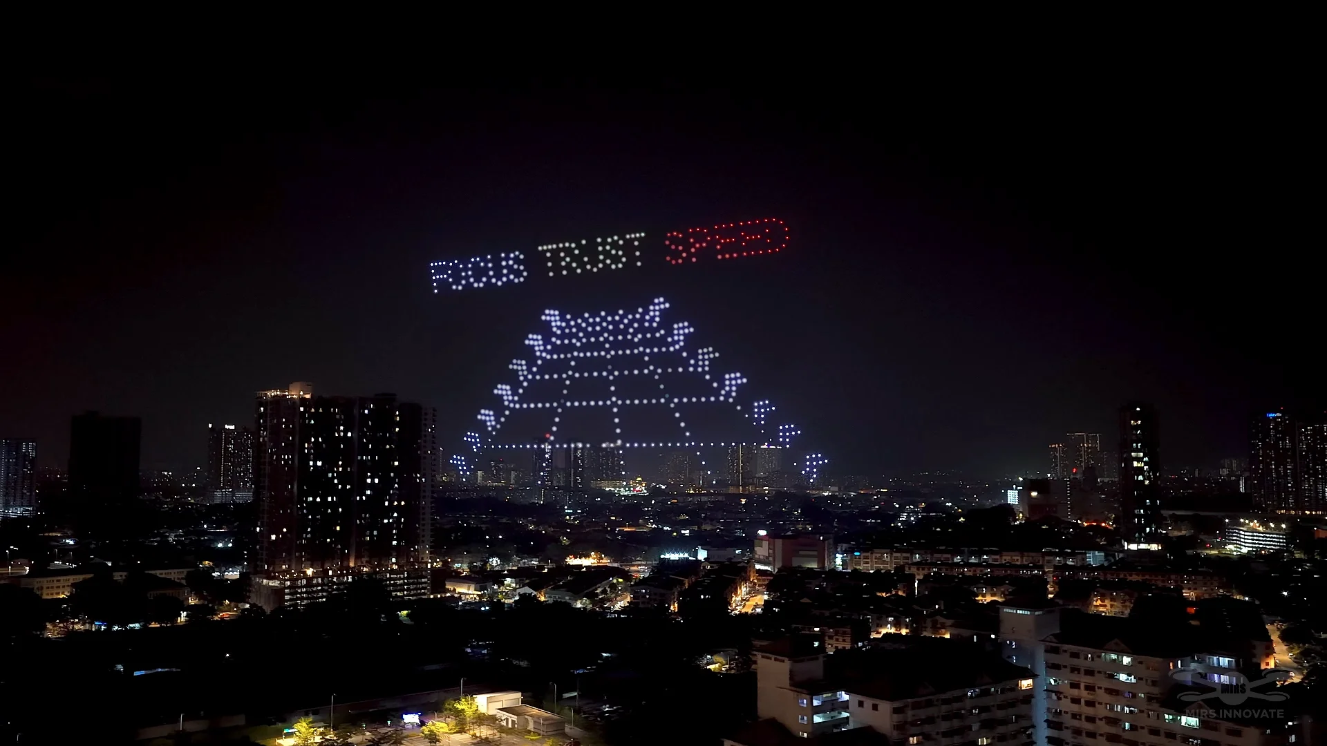 Focus trust and speed racetrack formation in the HFM drone show