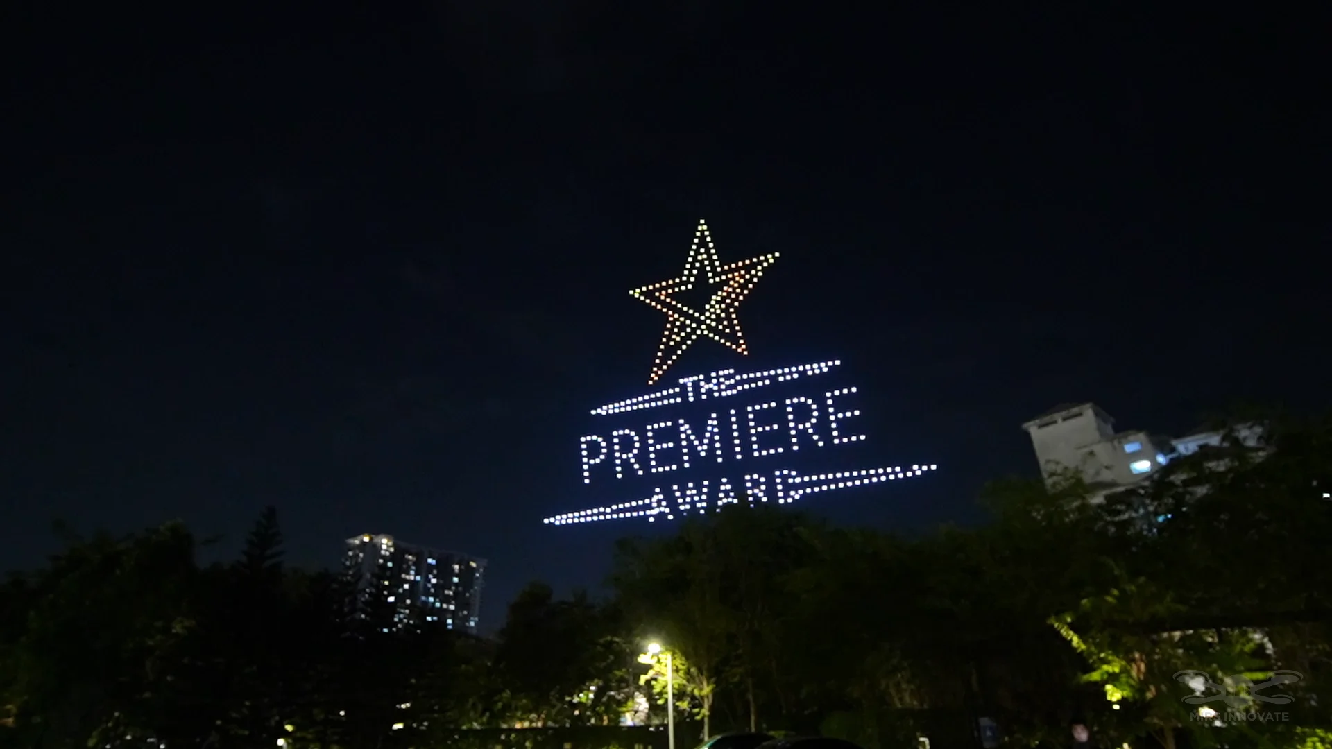 The Premiere Award star formation created with 500 drones