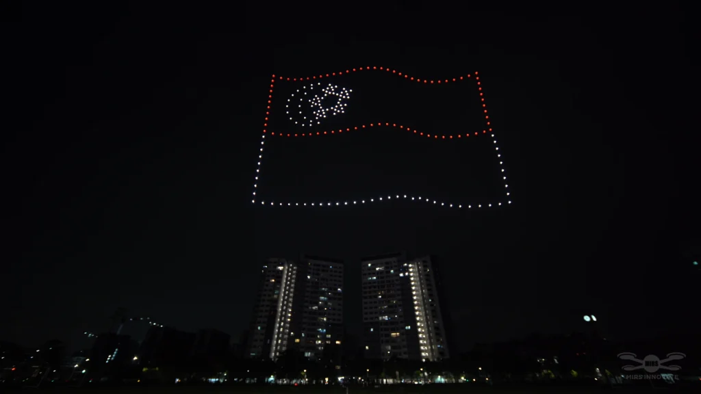 Singapore flag drone formation for a public holiday ceremony by MIRS Drone Show
