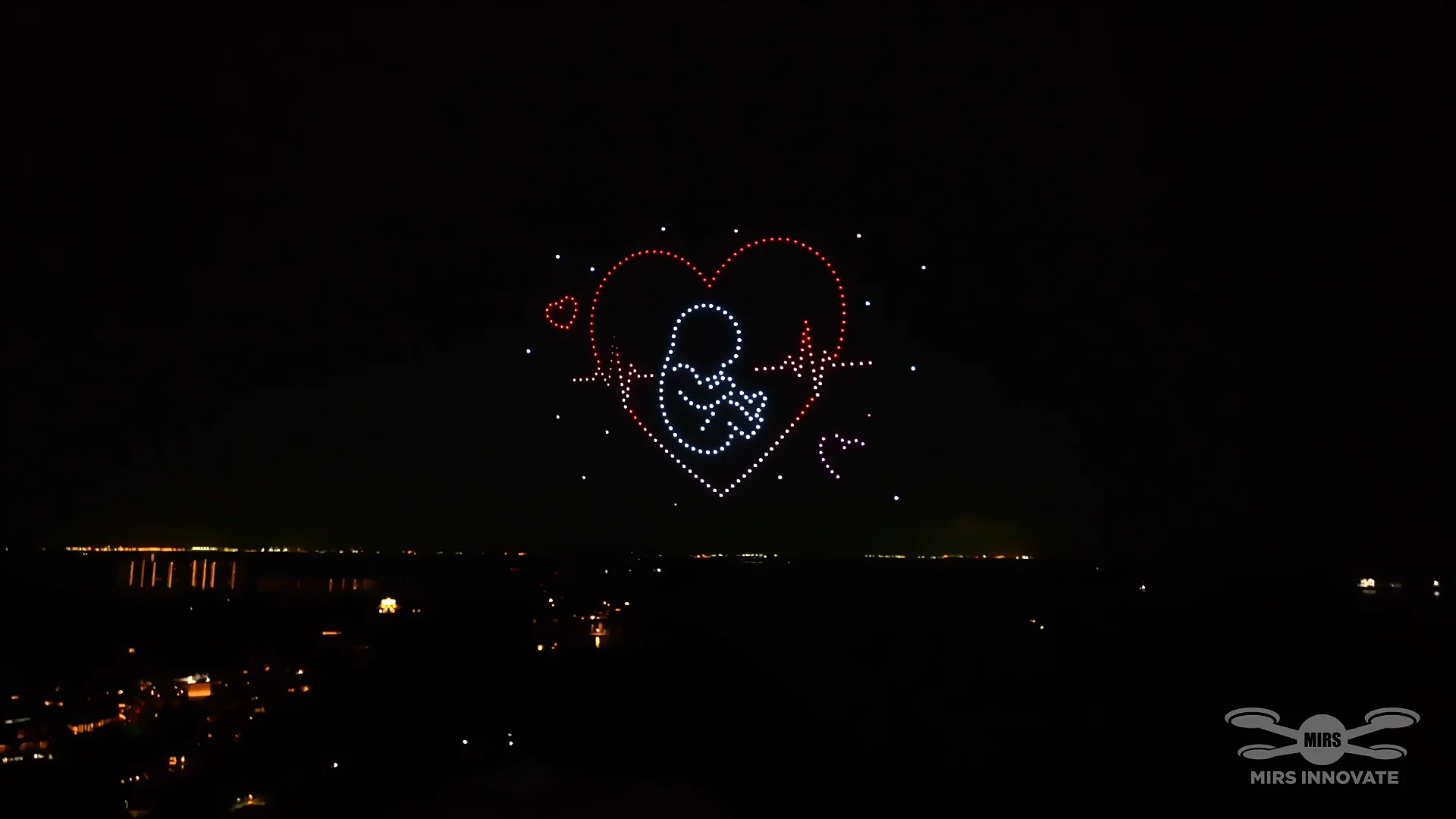 A Little Heart, A Big Miracle heartbeat formation created by 300 drones at Sentosa Singapore
