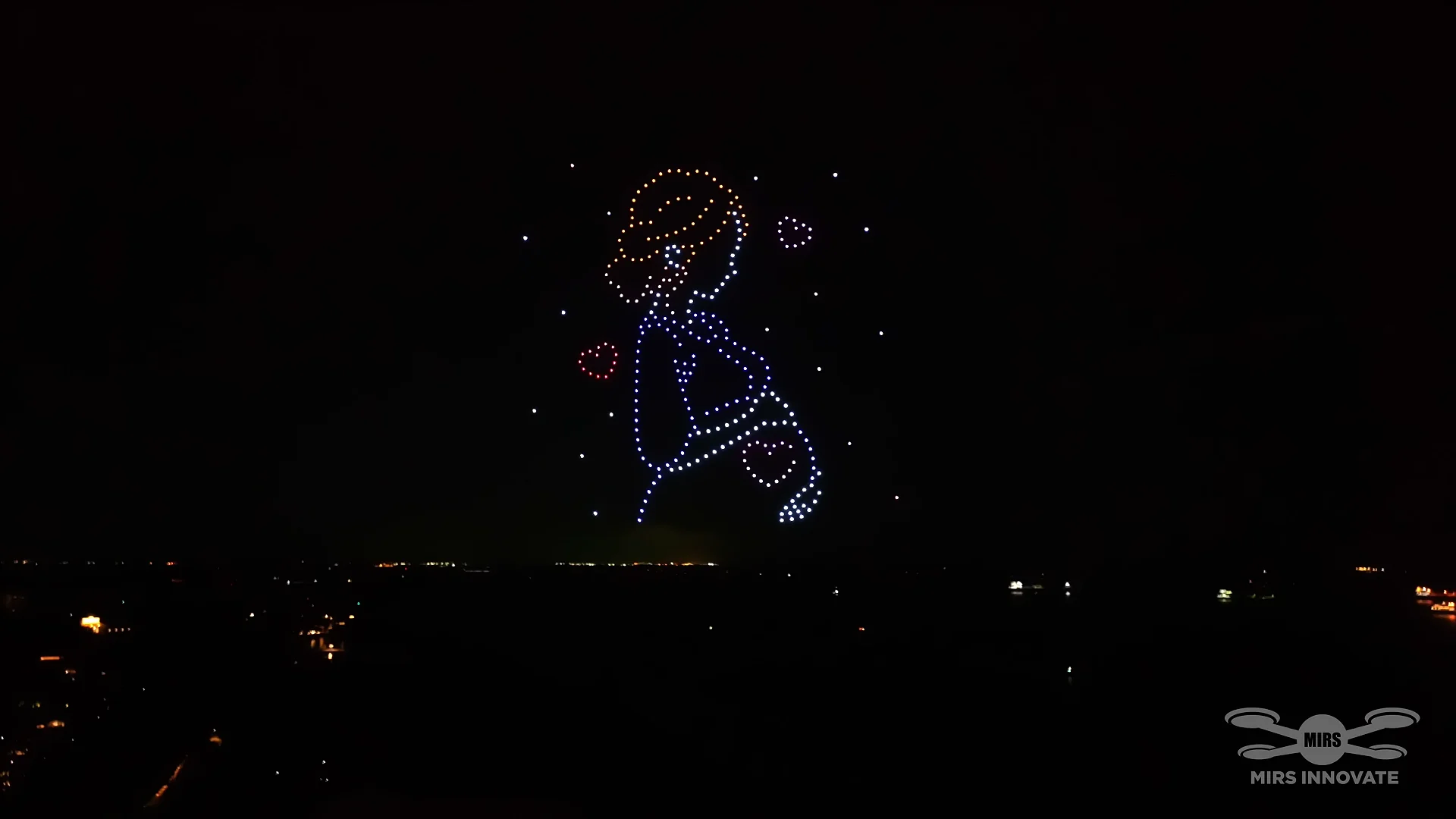 Love Grows Within expectant mother formation created with 300 drones over Palawan Sentosa Singapore
