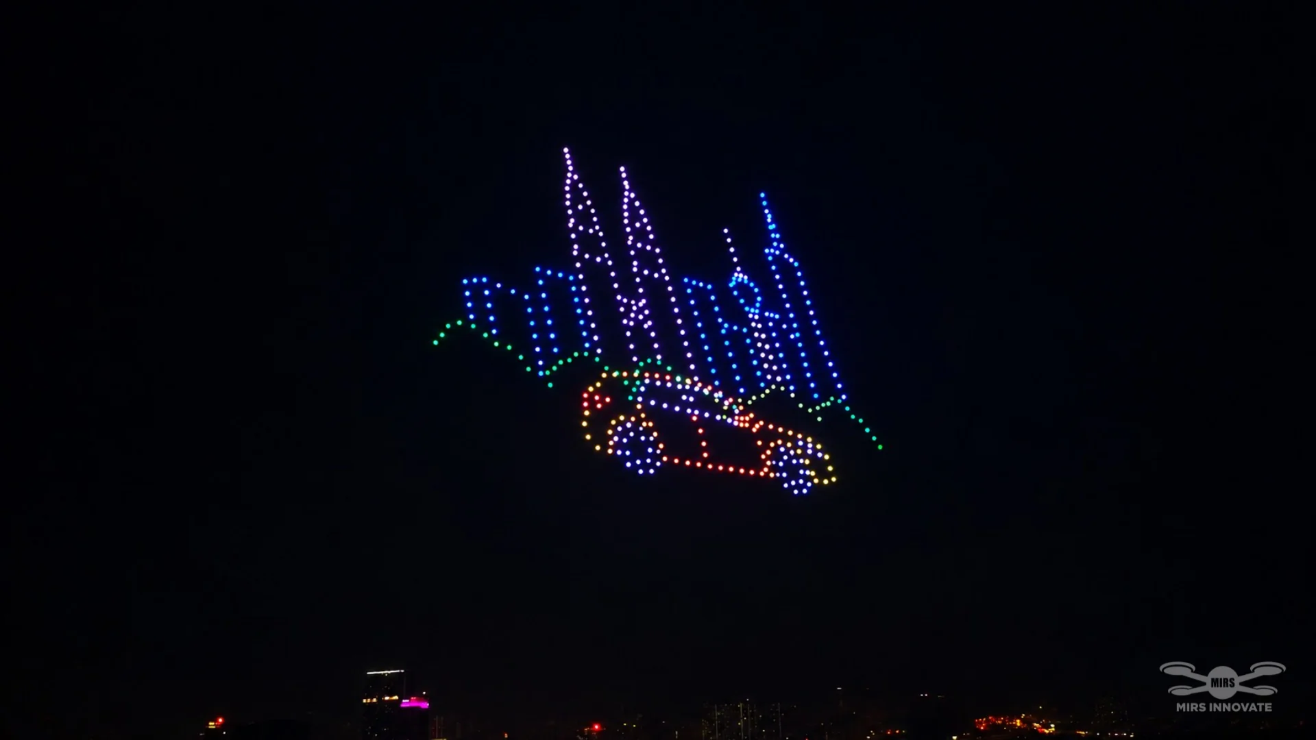 Kuala Lumpur cityscape during the JPJ NPI launch drone show at Merdeka 118