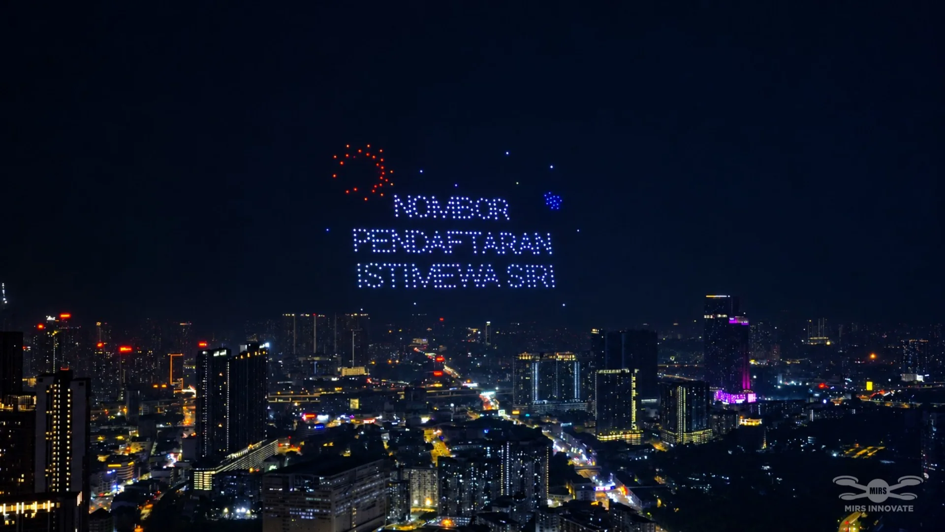 JPJ Special Registration Number series drone formation at Merdeka 118, Kuala Lumpur